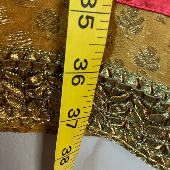 Kibar Indian or South Asian style size Small Gold & Pink Brocade Dress Kurta - Picture 7 of 8